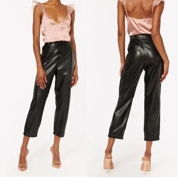 Cami NYC Adene Vegan Leather Pants in Black Small NWT